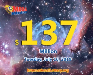 2012年7月19日的Mega Millions结果，头奖提升至1.37亿美元。